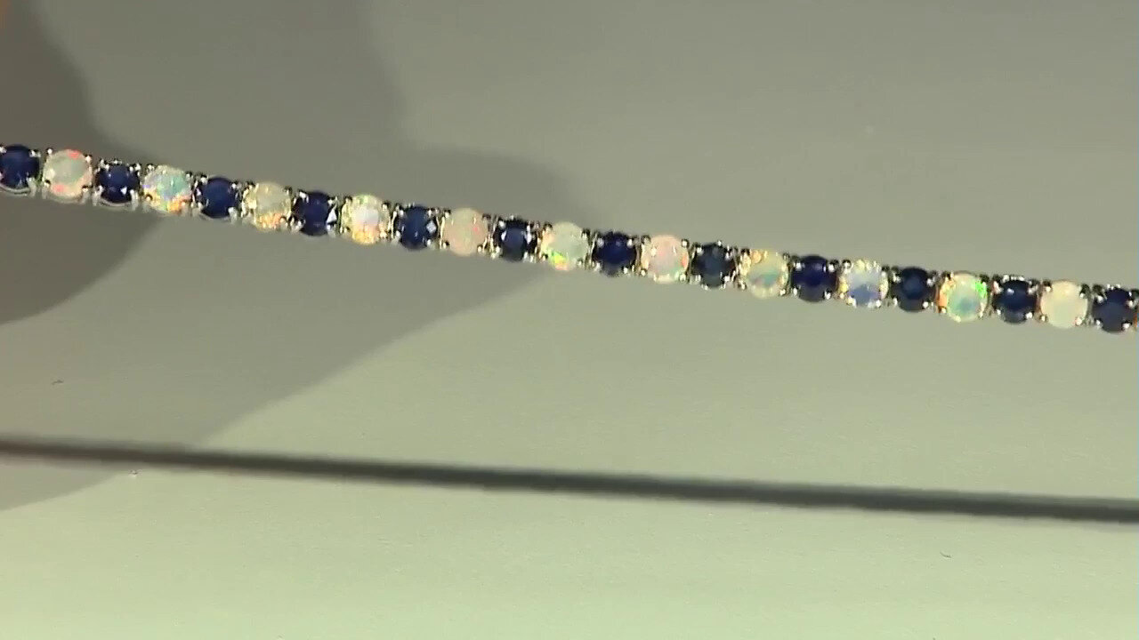 Video Zilveren armband met blauwe saffieren