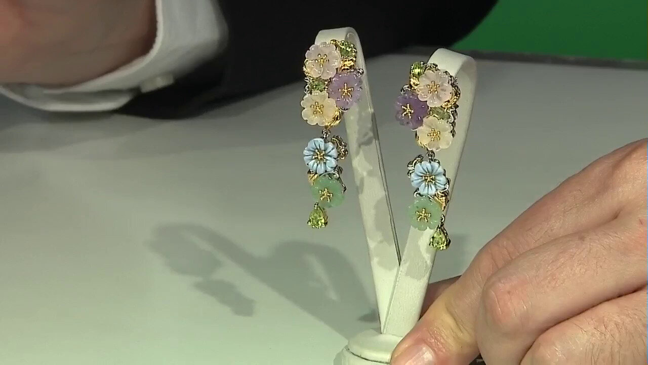 Video Zilveren oorbellen met Gele chalcedonen (Gems en Vogue)