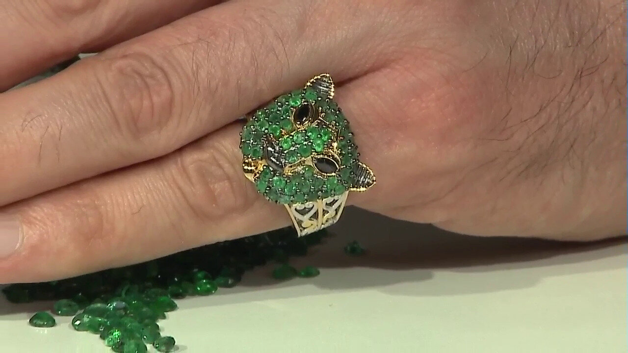 Video Zilveren ring met een Zambia-smaragd (Gems en Vogue)