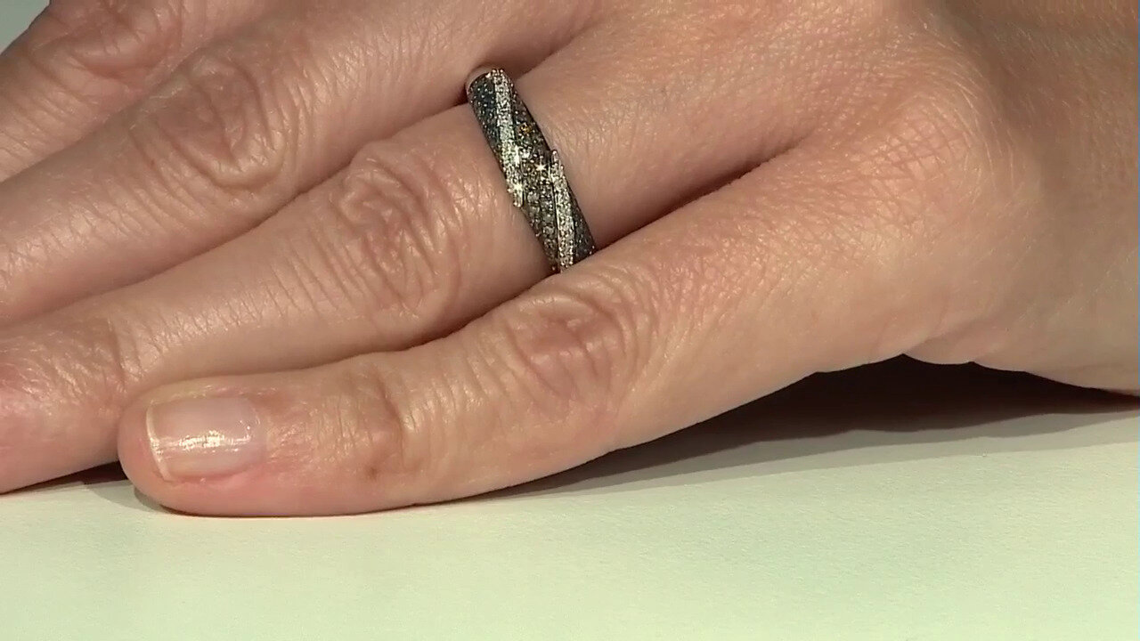 Video Zilveren ring met I2 Blauwe Diamanten