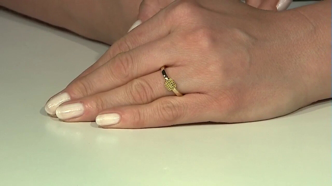 Video Zilveren ring met I3 Gele Diamanten