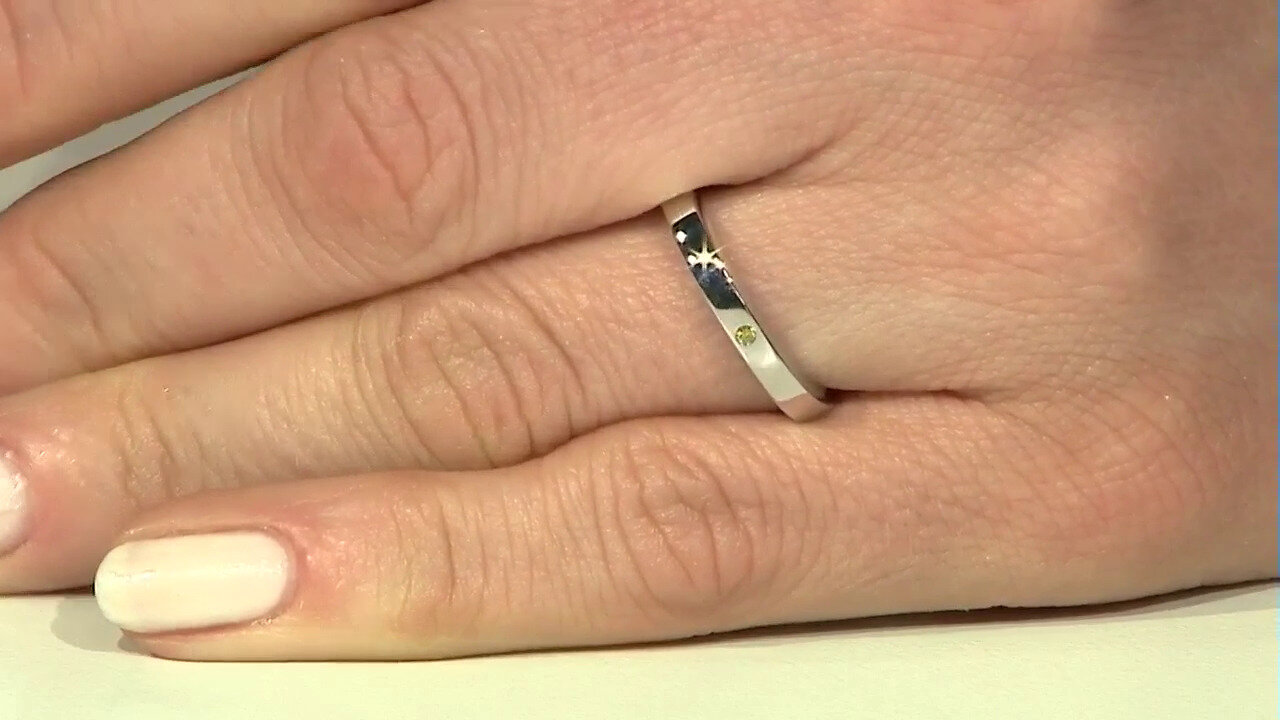 Video I3 Yellow Diamond Silver Ring