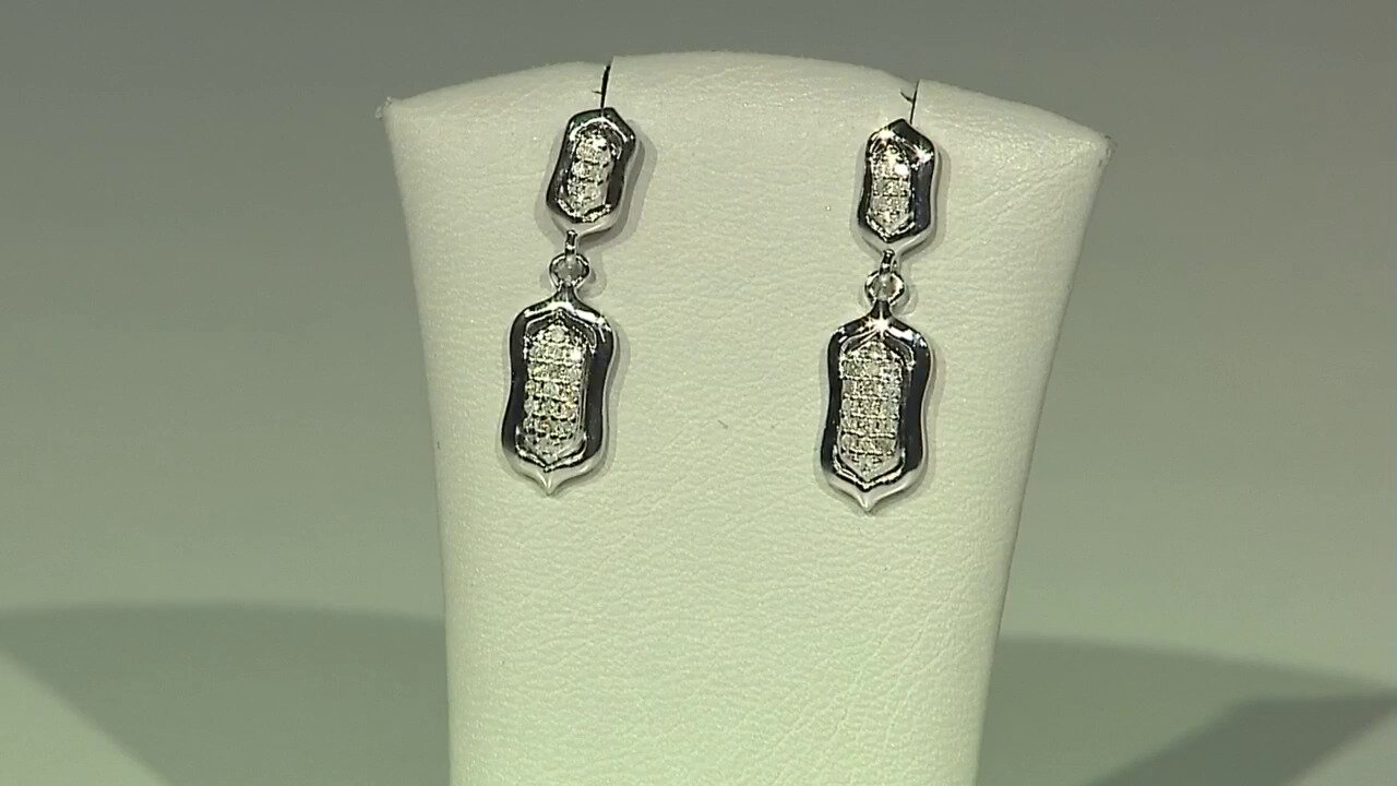 Video Boucles d'oreilles en argent et Diamant I2 (I)