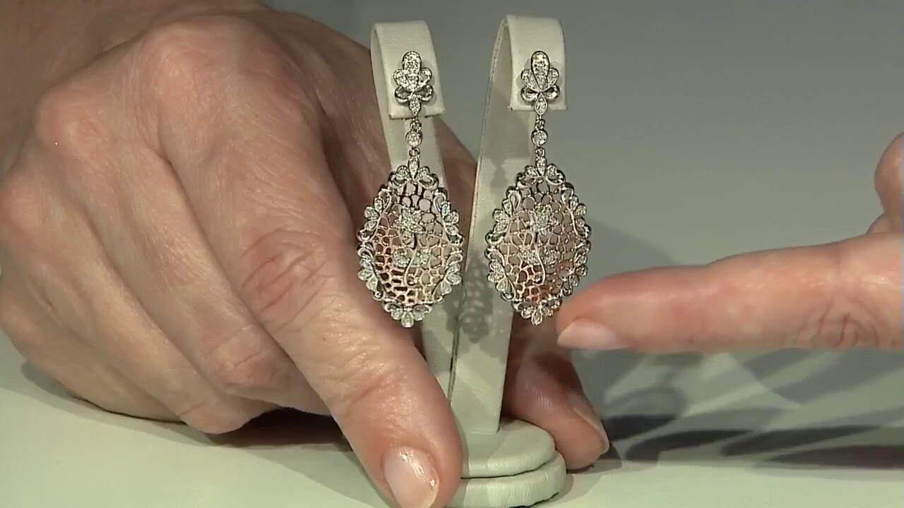 Video Orecchini in argento con Diamante I3 (I)