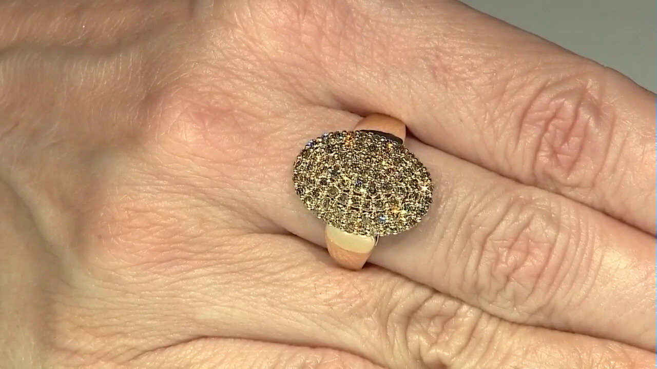 Video Gouden ring met I2 Bruine Diamanten