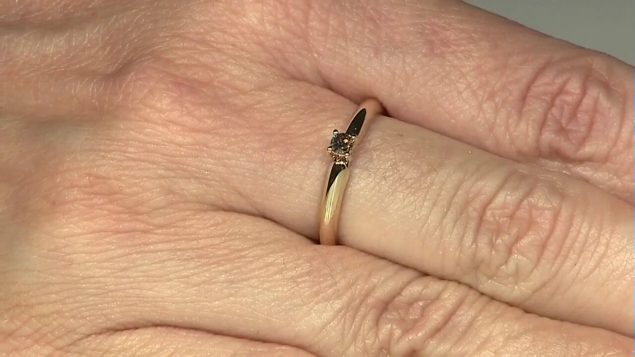 Video Gouden ring met een I1 Bruine Diamant