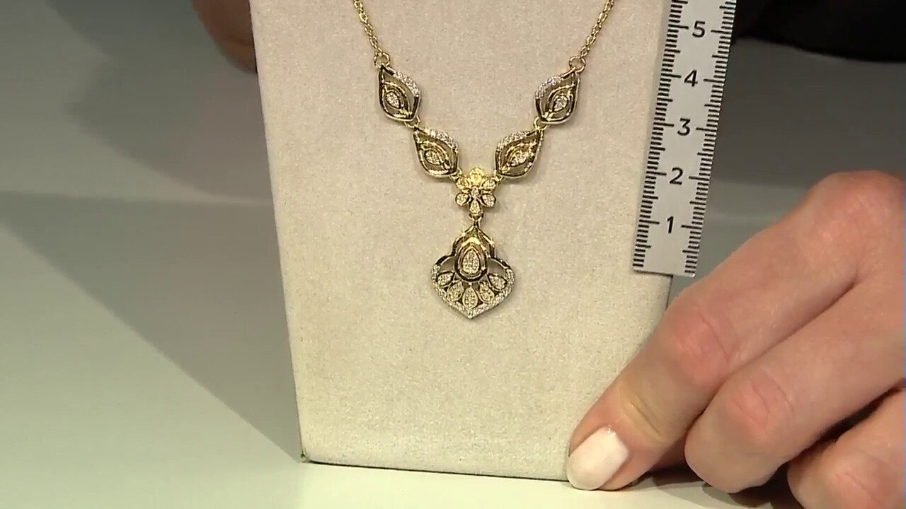 Video Zilveren halsketting met een I2 (I) Diamant