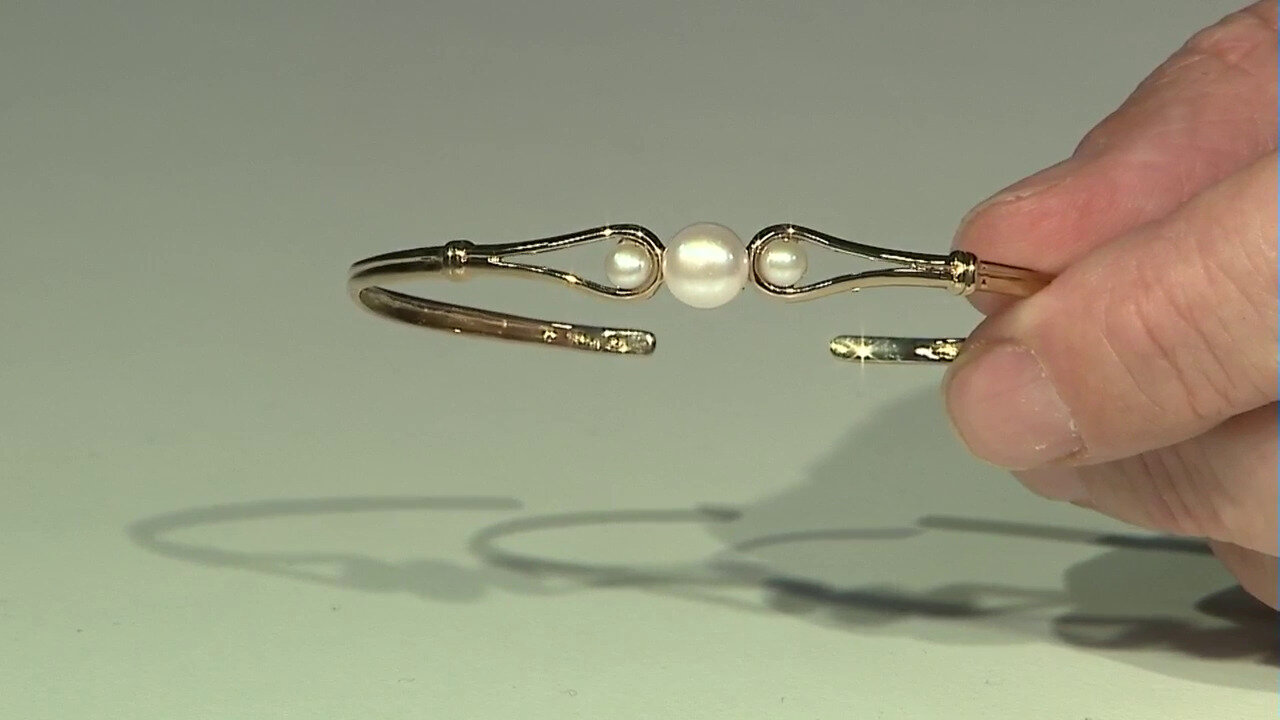 Video Zilveren armband met een Witte zoetwater kweekparel