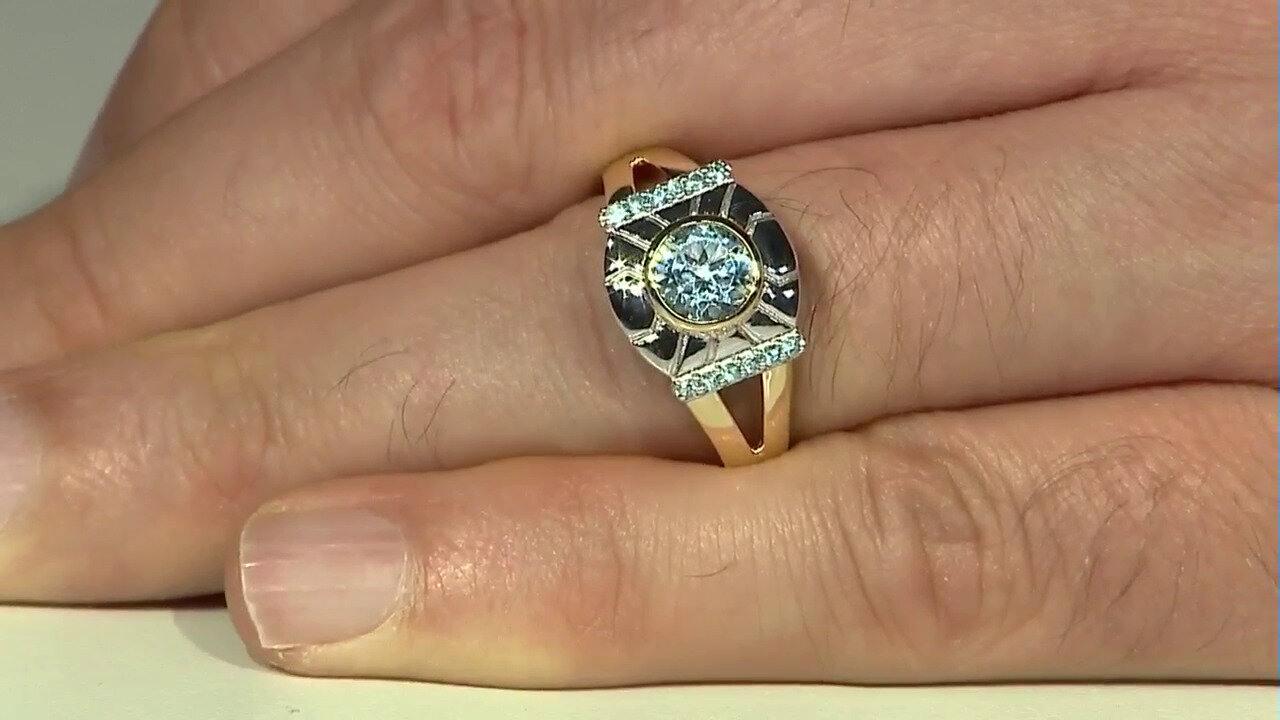 Video Zilveren ring met een hemel-blauwe topaas (Remy Rotenier)