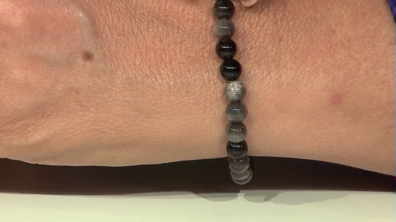 Video Bracelet et Obsidienne à reflets argentés