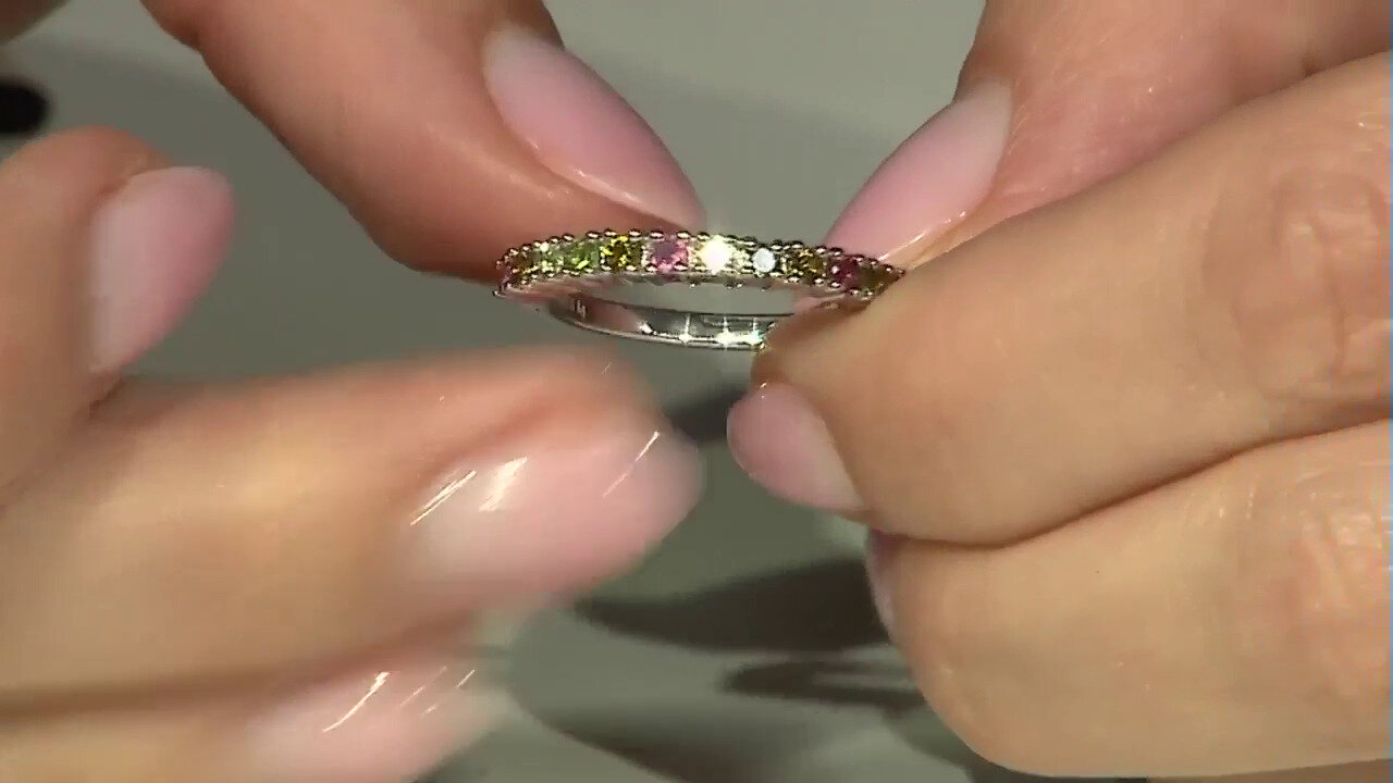 Video Zilveren ring met toermalijnen
