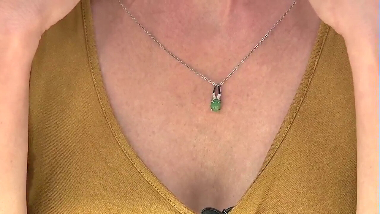 Video Zilveren hanger met een keizerlijk chrysopraas