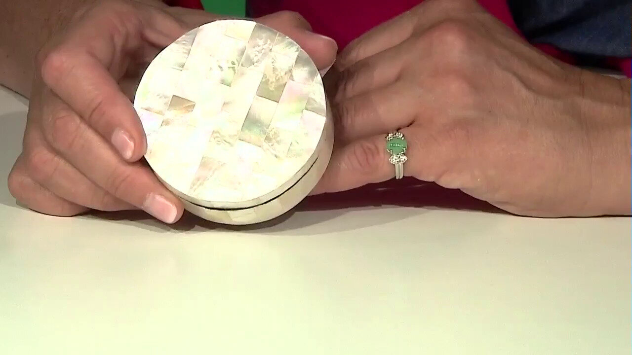 Video Zilveren ring met een keizerlijk chrysopraas