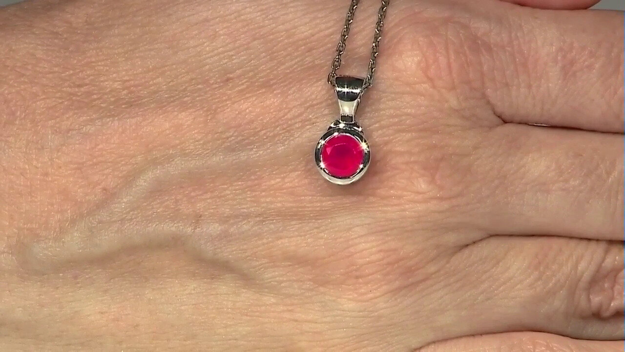 Video Raspberry Chalcedony Silver Pendant