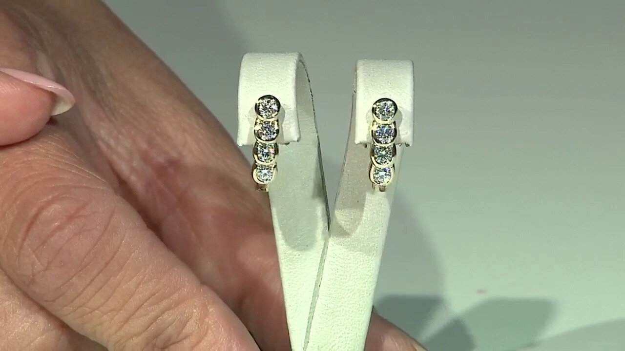 Video 9K SI1 (G) Diamond Gold Earrings (Annette)