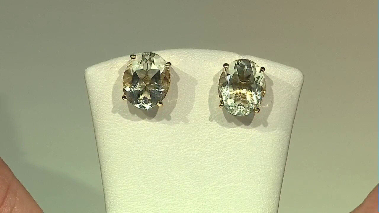 Video Green Amethyst Silver Earrings