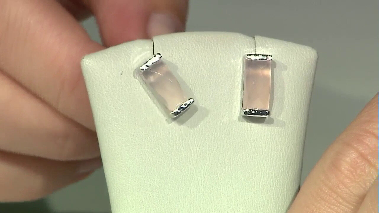 Video Pendientes en plata con Calcedonia rosa