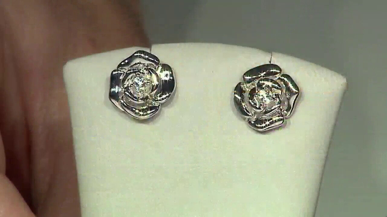 Video Boucles d'oreilles en argent et Topaze blanche