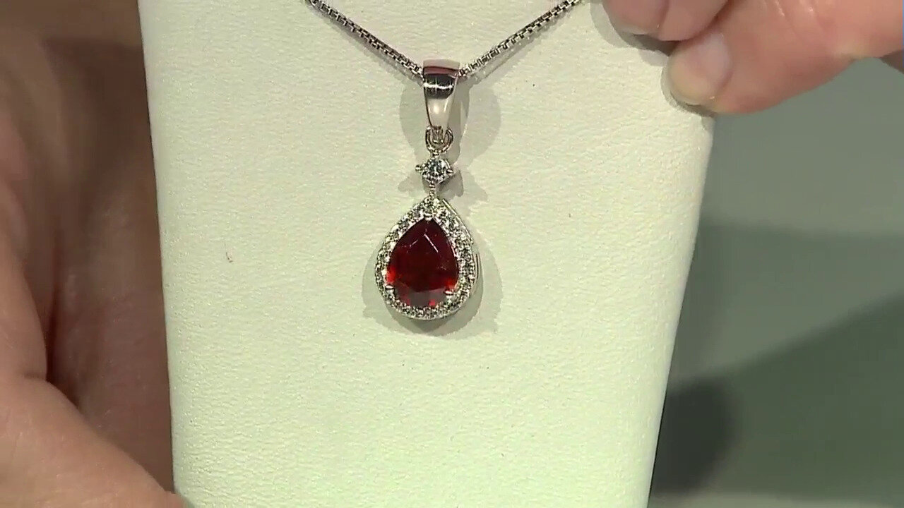 Video Hessonite Garnet Silver Pendant