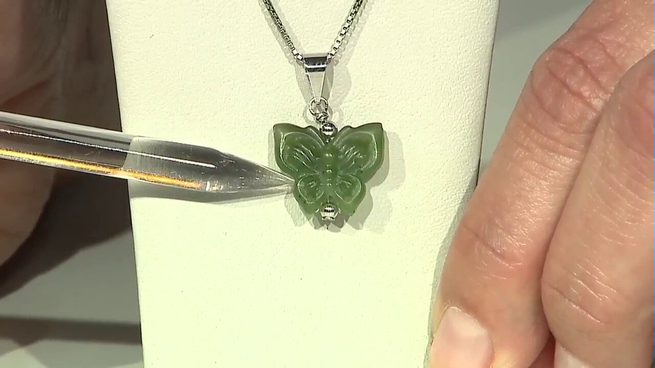 Video Nephrite Silver Pendant