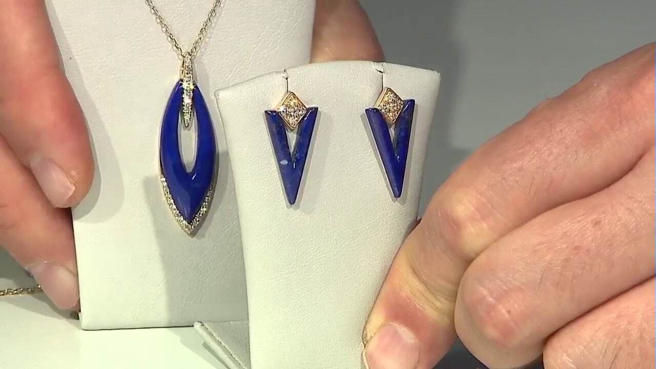 Video 14K Lapis Lazuli Gold Earrings (CIRARI)