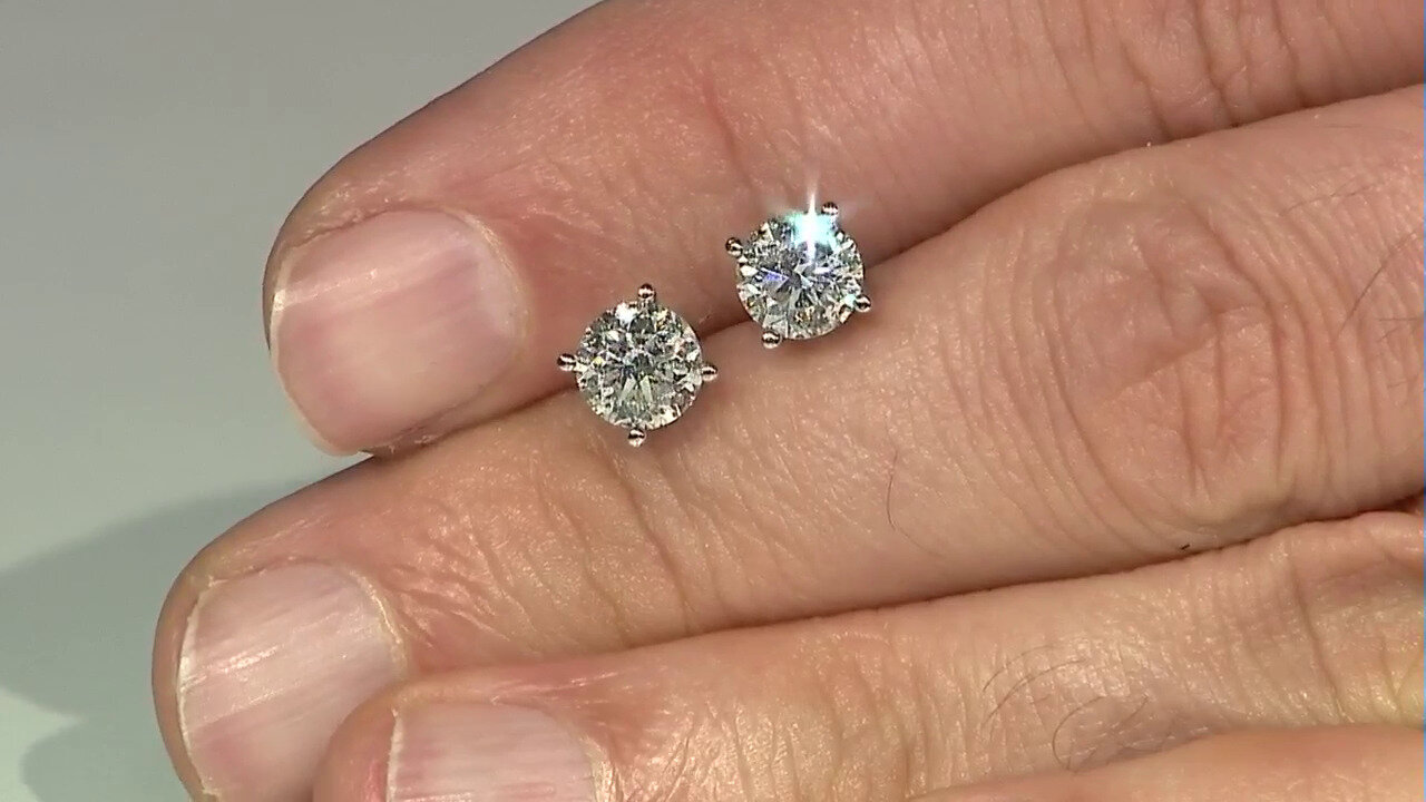 Video 18K I1 (H) Diamond Gold Earrings (CIRARI)