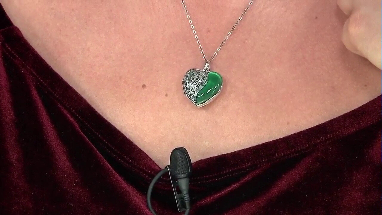 Video Pendentif en argent et Agate verte