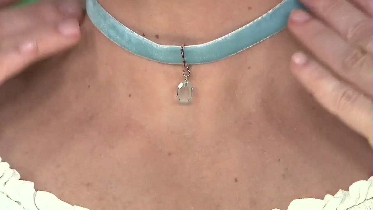 Video Collar en plata con Topacio azul cielo