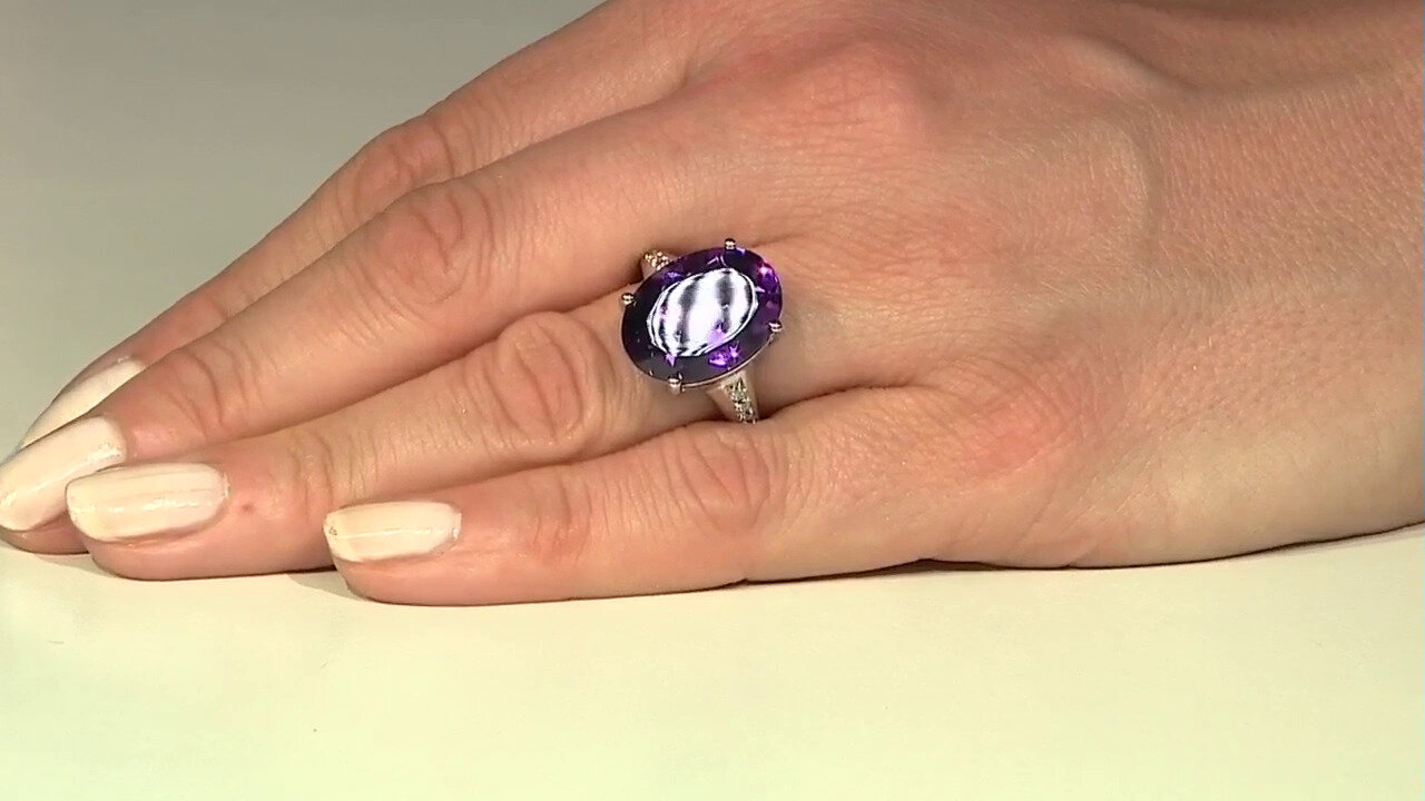 Video Zambian Amethyst Silver Ring