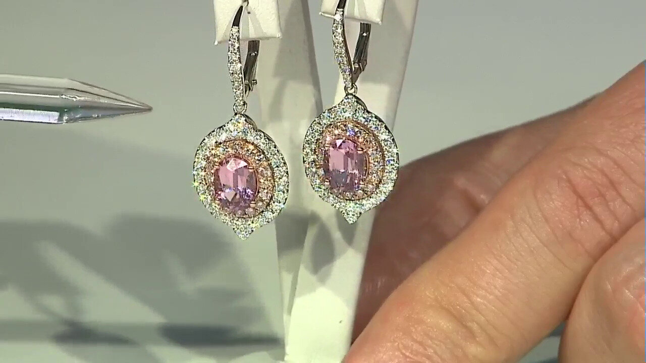 Video 18K Pink Spinel Gold Earrings (CIRARI)