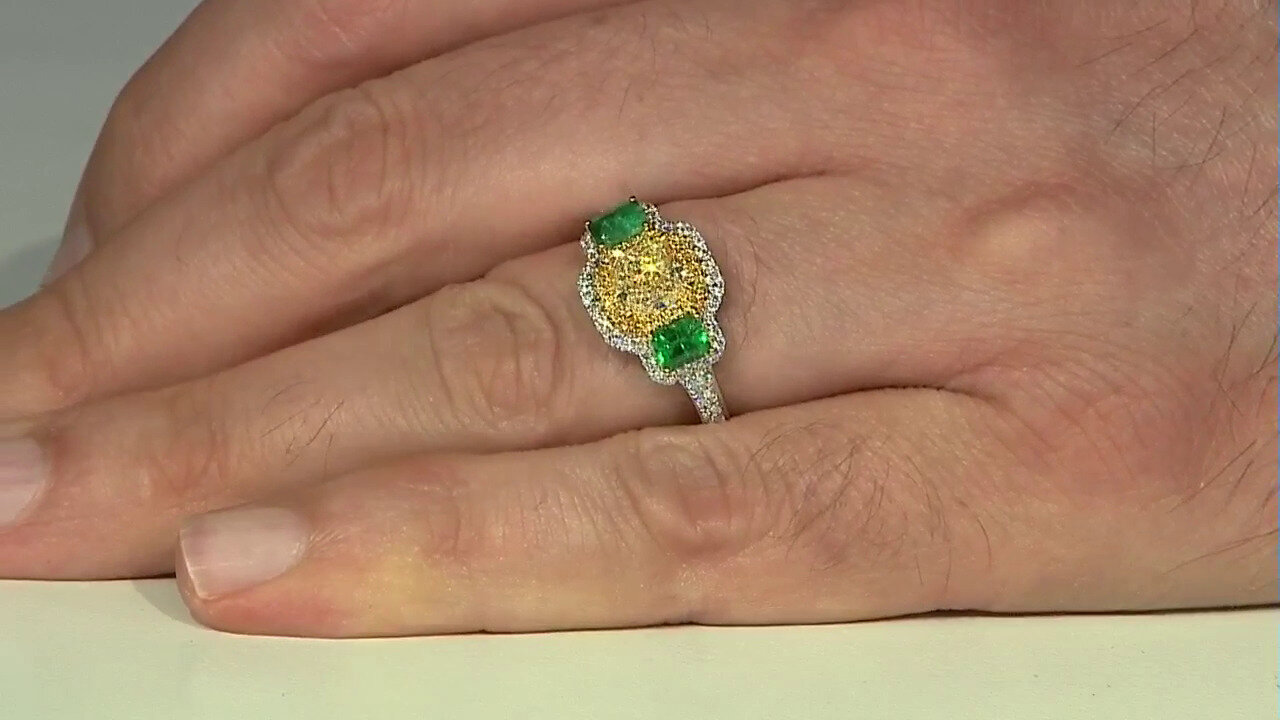 Video Gouden ring met een gele SI2 diamant (CIRARI)