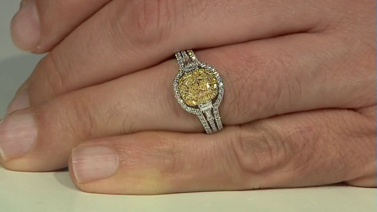 Video Anillo en oro con Diamante amarillo SI2 (CIRARI)