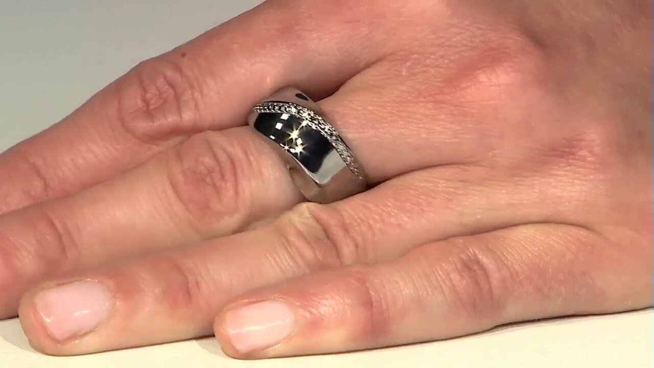 Video Schwarzer Spinell-Silberring