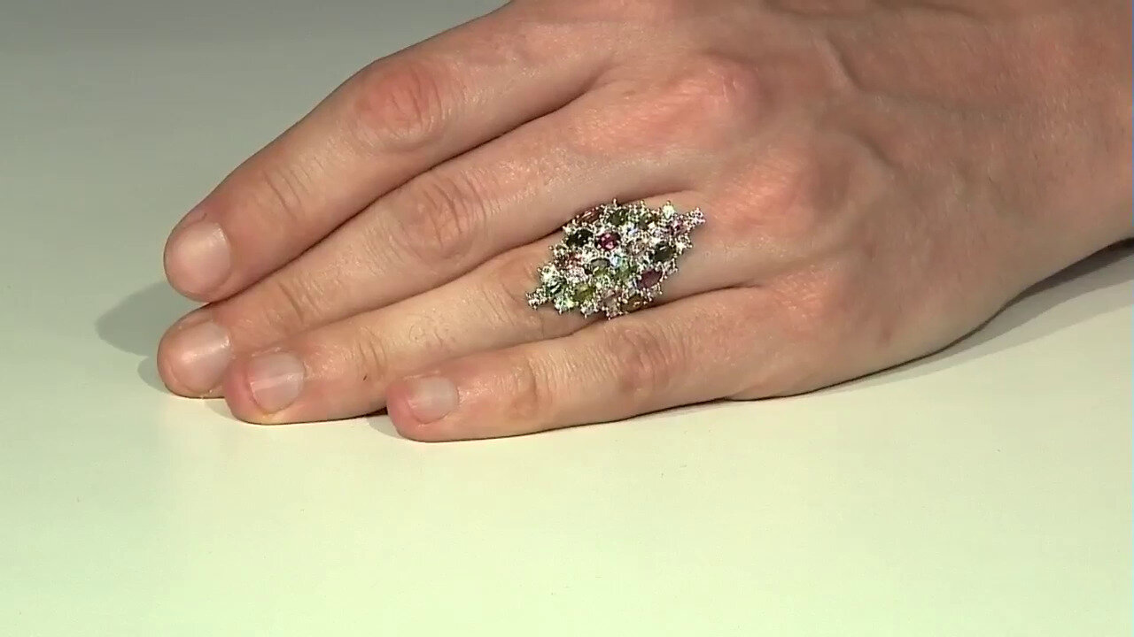 Video Fancy Tourmaline Silver Ring