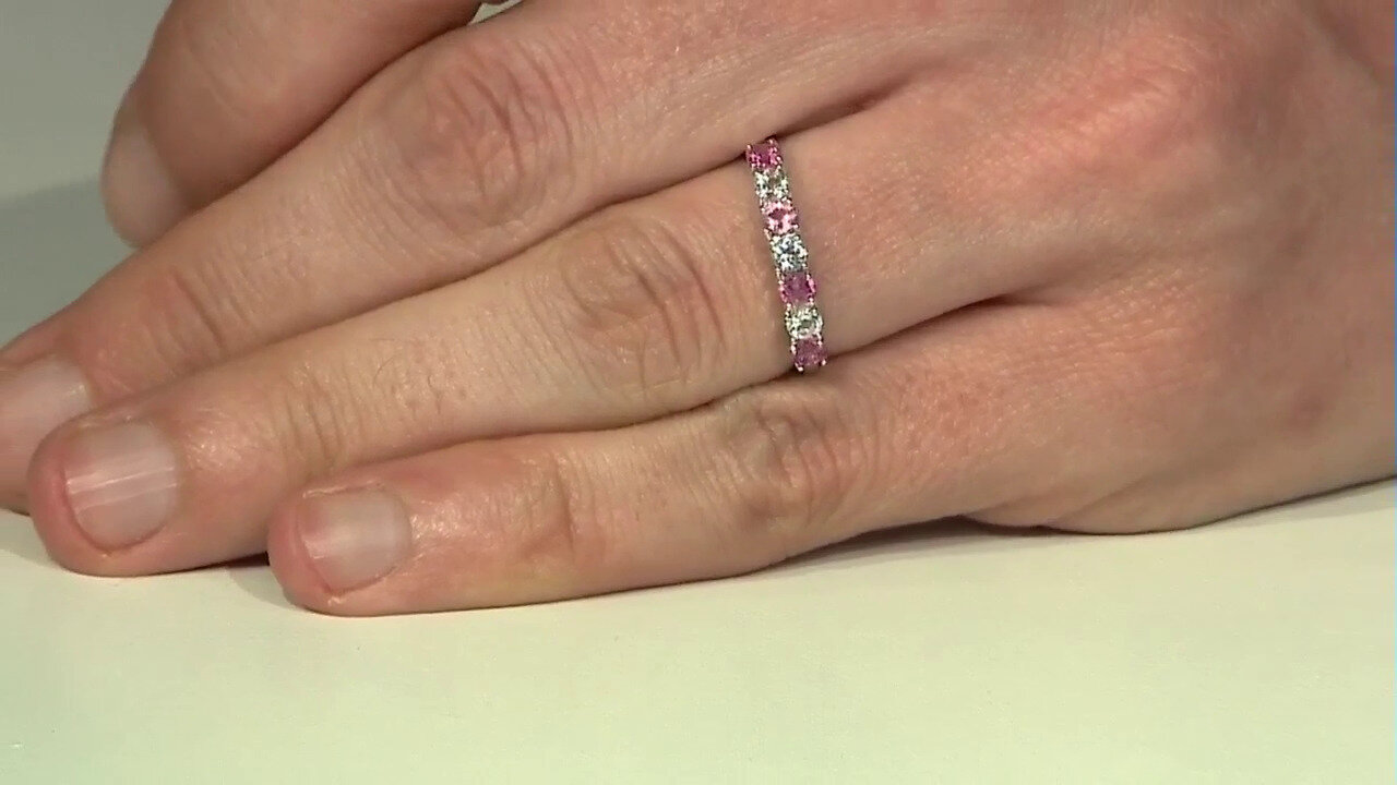 Video Brasilianischer Pinkfarbener Turmalin-Silberring