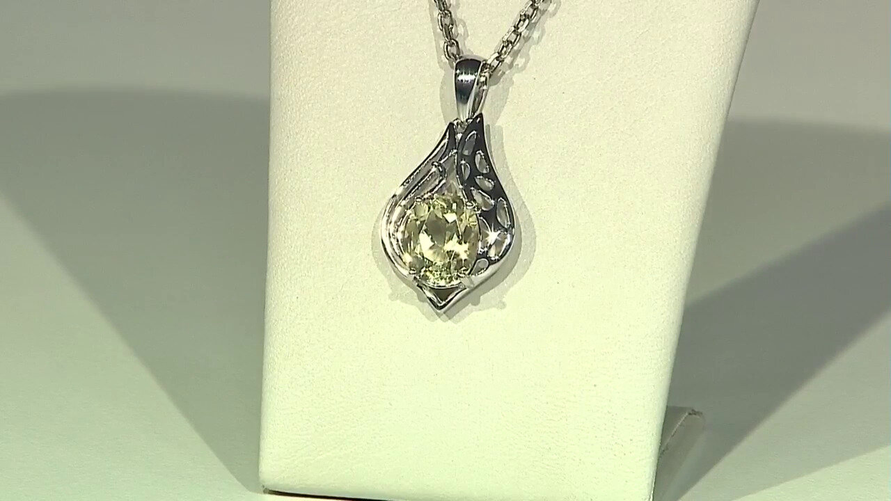 Video Pendentif en argent et Pierre de soleil du Mexique