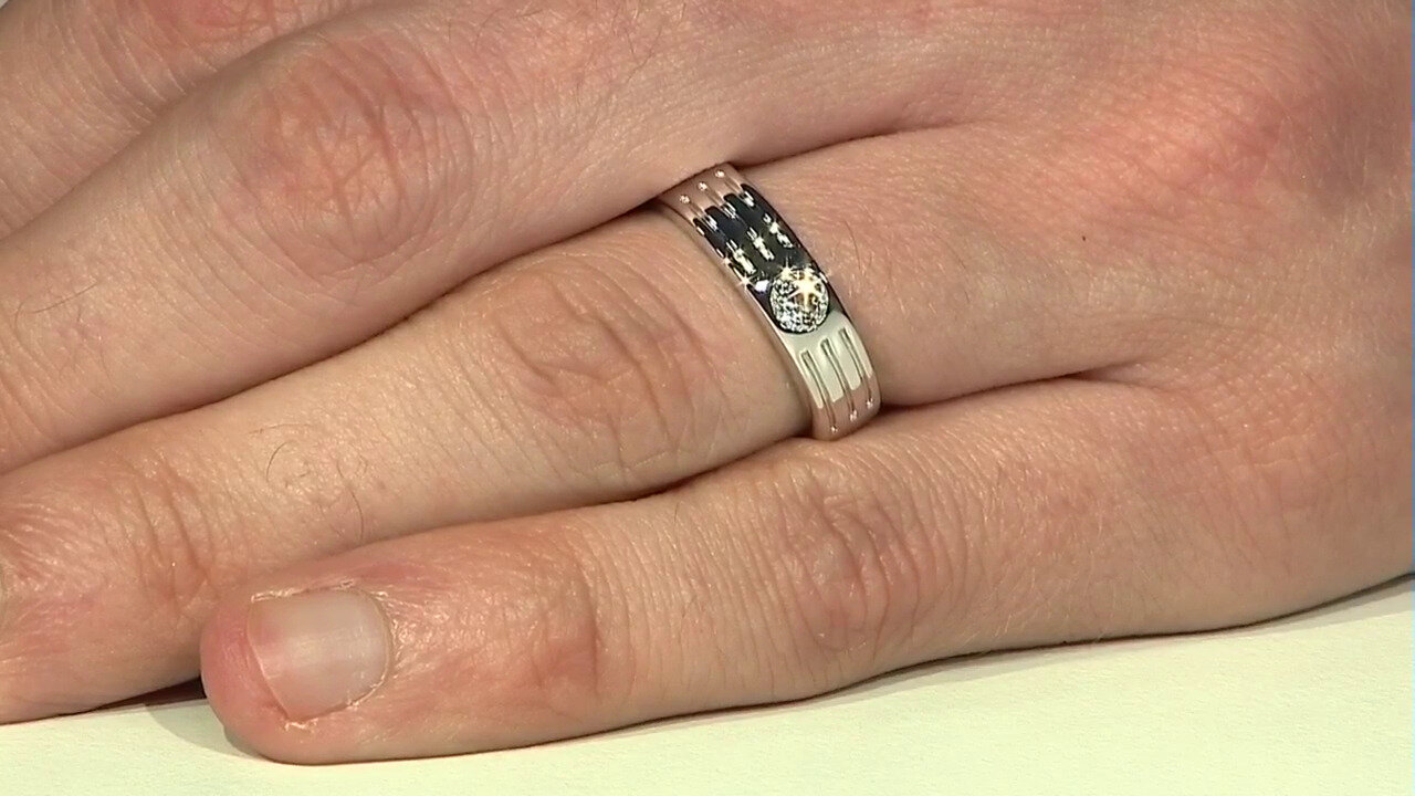 Video Zilveren ring met een witte topaas