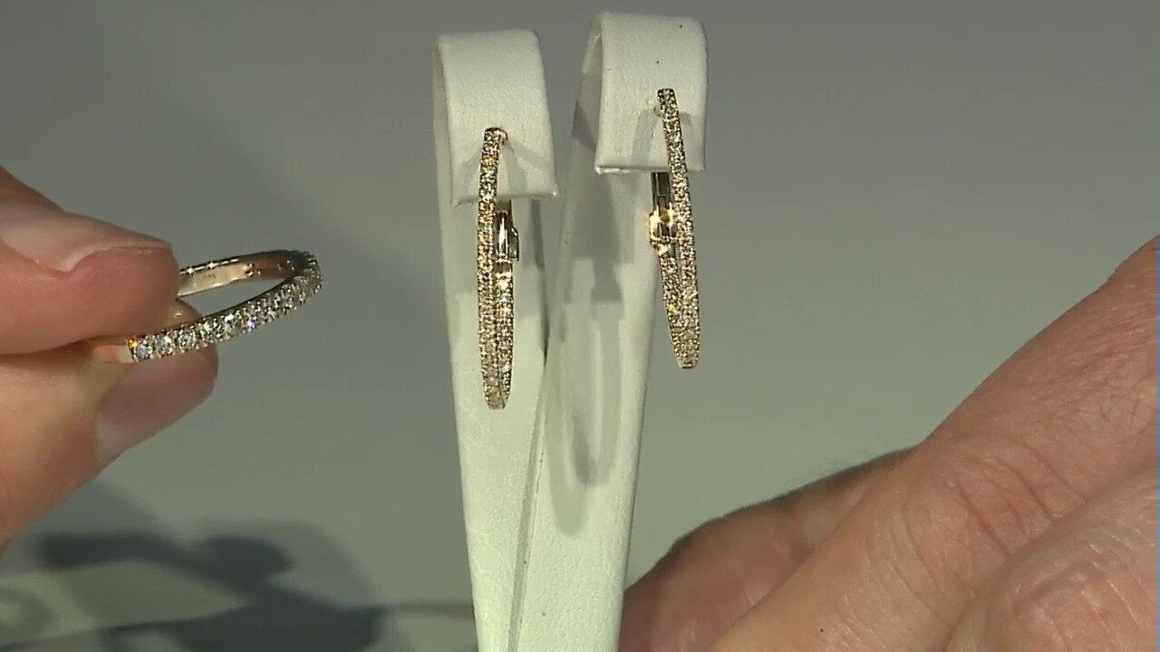 Video 18K I1 (H) Diamond Gold Earrings (CIRARI)