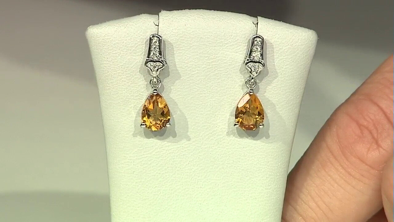 Video Citrine Silver Earrings