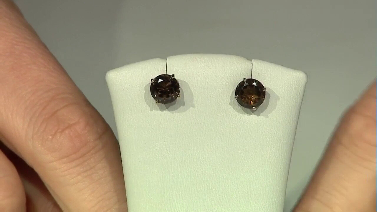 Video Smoky Quartz Silver Earrings