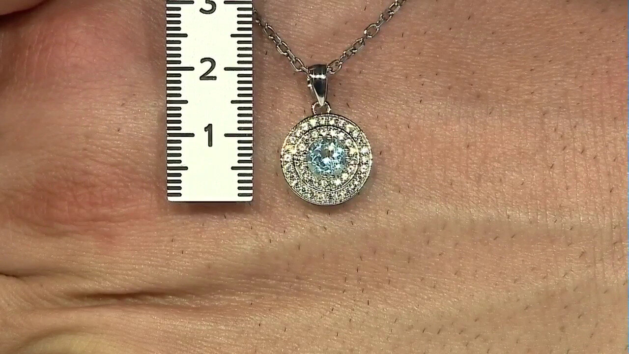 Video Pendentif en argent et Topaze bleu ciel