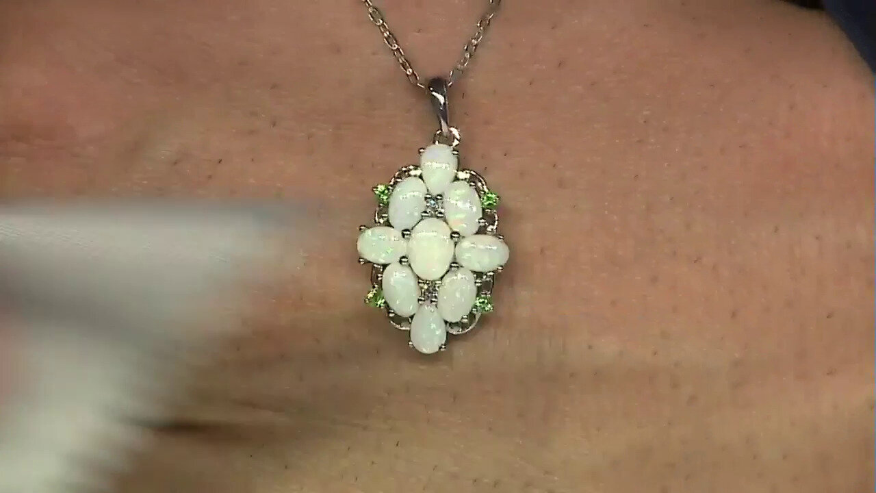 Video White Opal Silver Pendant