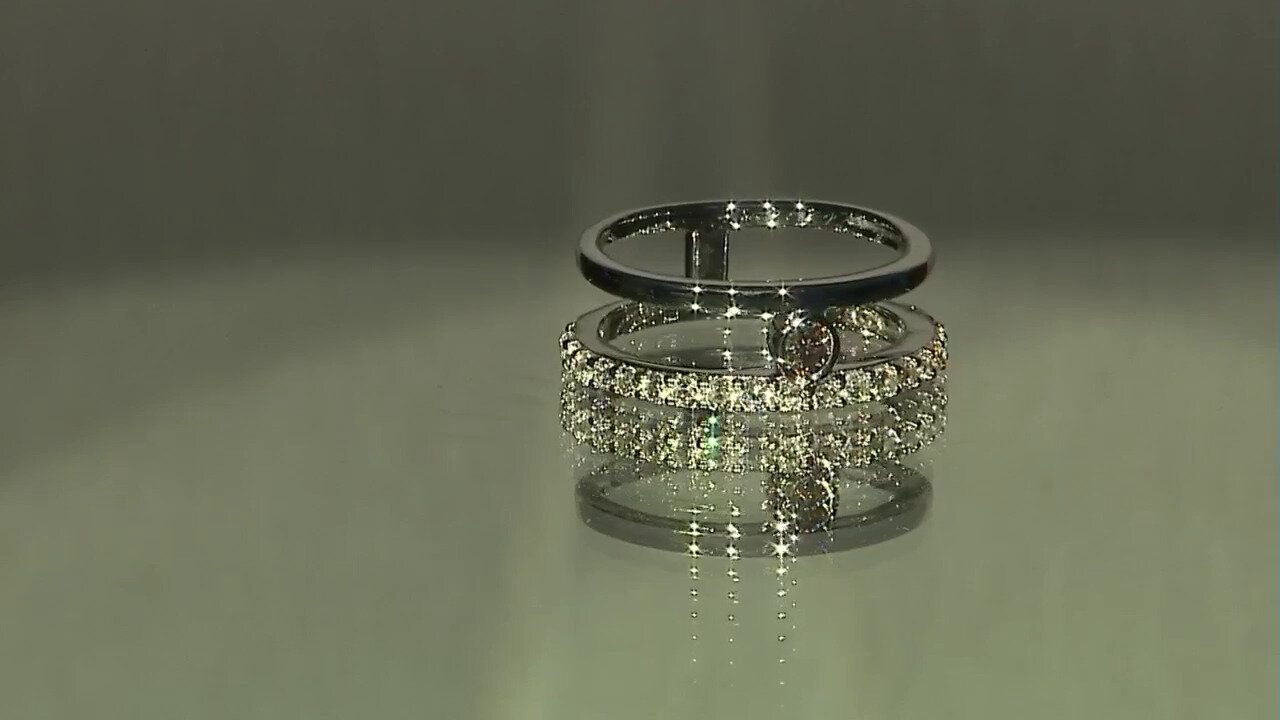Video Anello in argento con Diamante Champagne I3 (de Melo)