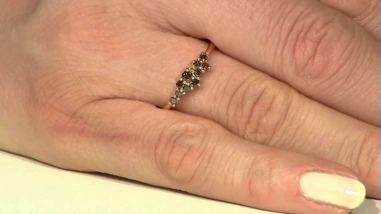 Video Anello in argento con Diamante Cioccolato I3