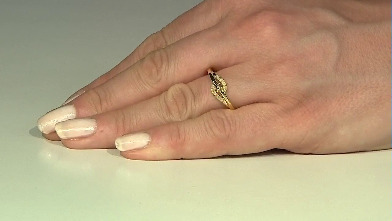 Video Zilveren ring met een I3 Bruine Diamant