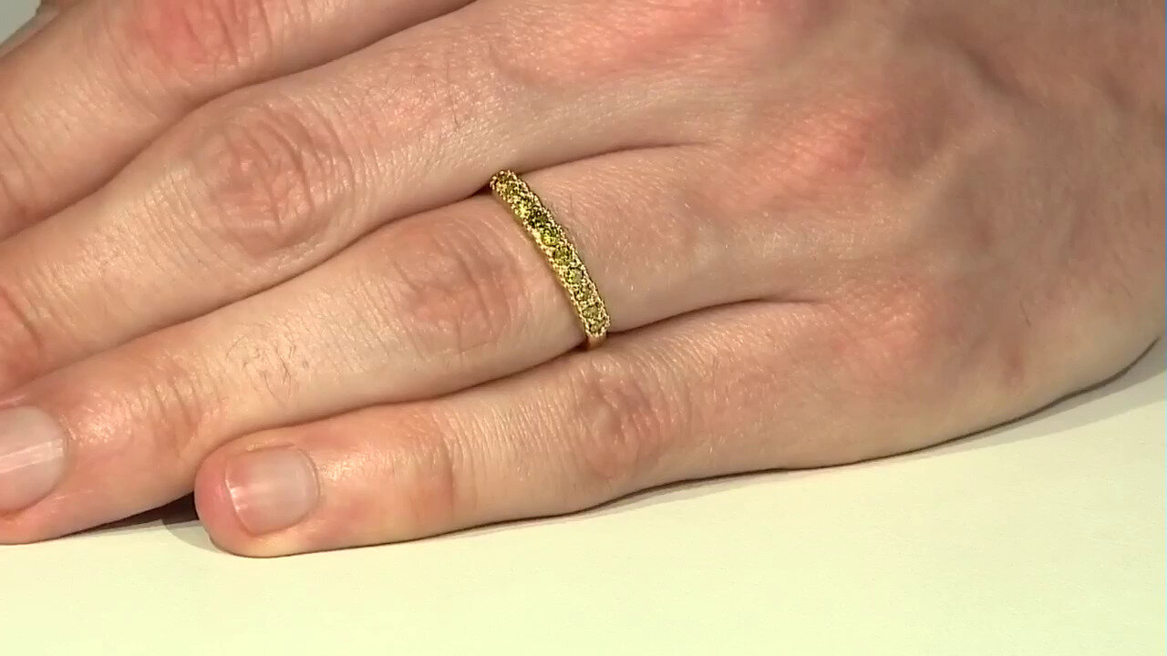 Video Bague en argent et Diamant jaune I3