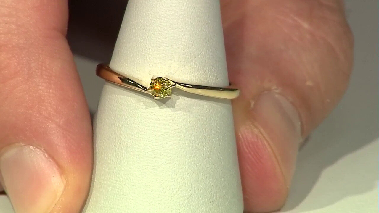 Video I3 Yellow Diamond Silver Ring