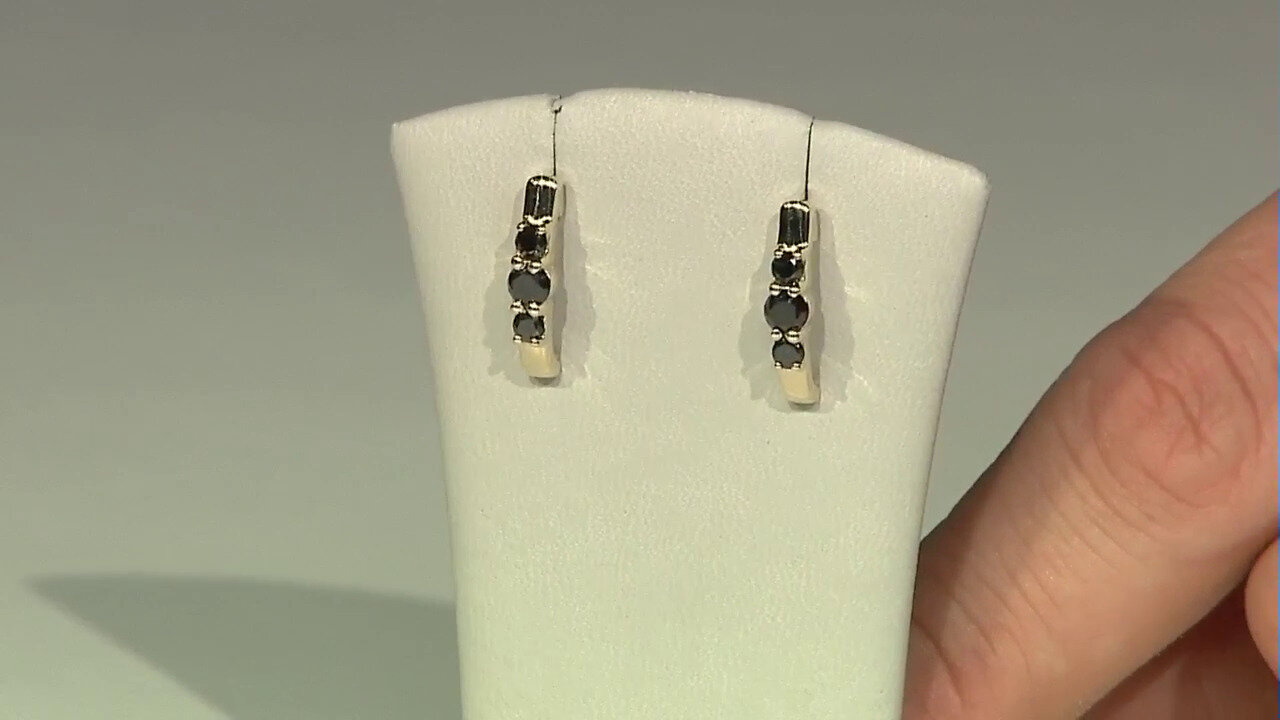 Video Boucles d'oreilles en or et Diamant noir