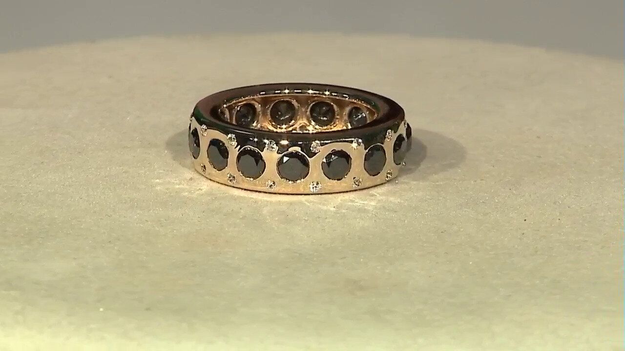 Video 14K Black Diamond Gold Ring (de Melo)