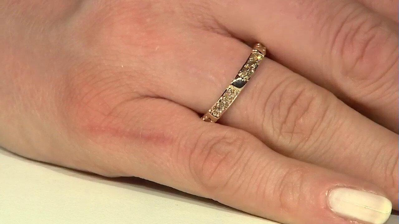 Video Gouden ring met I1 Bruine Diamanten